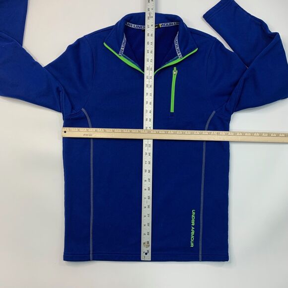 Under Armour Sweater Mens S Small Royal Blue ColdGear 1/4 Zip Fleece Pullover - Picture 7 of 13